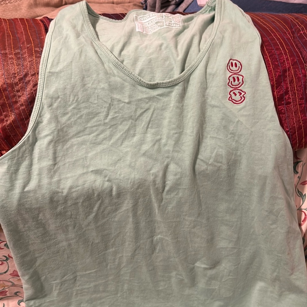 Green Dutch bros  muscle tee